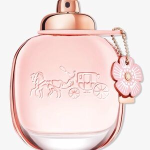 Coach Floral Eau De Purfum 90 oz - Pink Glass Signature Accent Bottle with Charm